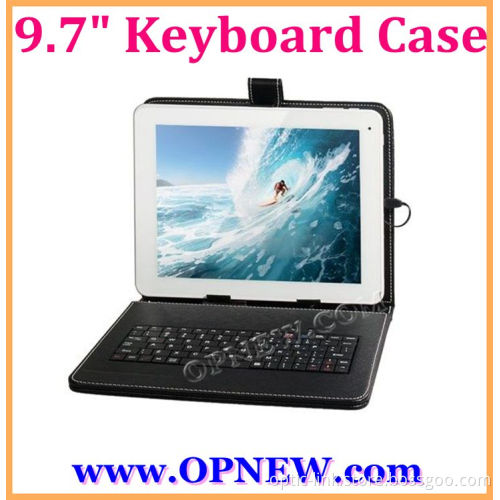 Faux Leather Case with Keyboard & Micro Interface for 9.7" Tablet PC OPNEW Wholesale